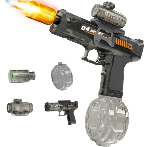 Electric Water Gun for Kids & Adults - Automatic Squirt Gun with Nozzle Flash & Water Spray, Summer Outdoor Water Blaster Pistol Pool Beach Party Toys for Boys Girls(Grey)