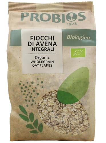 Probios Fiocchi di Avena Integrale Bio - Avena Integrale - Fonte di Proteine ​​e Ricco di Fibre - per Adulti e Bambini - Avena per Porridge e Colazione - 500g