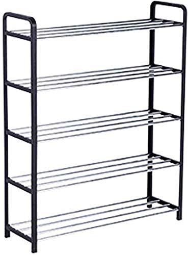 Zapatero de metal con soporte para zapatos para sala de estar, entrada, pasillo, organizador de zapatos duradero y compacto (64 x 20 x 46 cm)