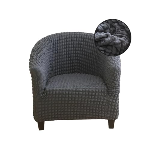 BUERPINKING Sesselbezug Stretch, Elastischer Sesselhusse überzug Sessel mit Vier rutschfesten Streifen, Sesselschoner Mit Armlehne, Waschbarer Sesselschoner mit für Wohnzimmer, Büro Dunkelgrau