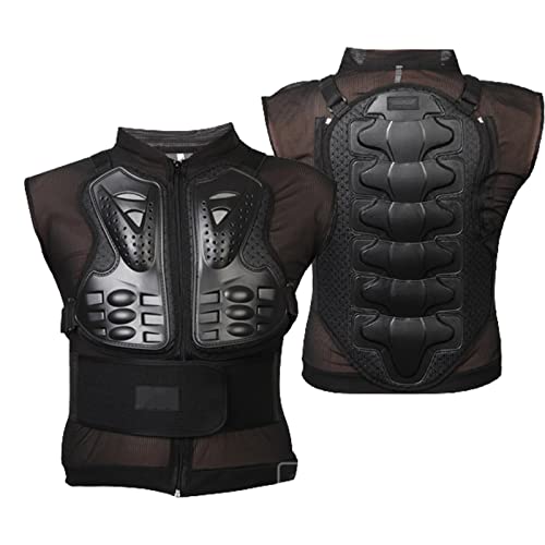 WHYUNM26 Motorcycle Armor Chest Back Protection Protective Pads Breathable Skiing Skating Gear Guard Riding Sleeveless Jackets,2XL(85kg)