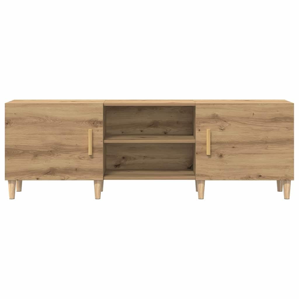 TV-Schrank Eiche handwerklich 150x30x50 cm, Holzwerkstoff, Matte Oberfläche, für Wohnzimmer, Entertainment Center, Media Console