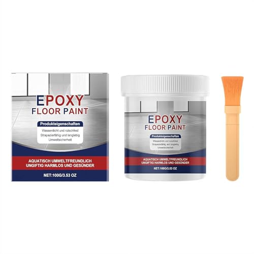 Revestimiento de suelo epoxi con efecto mármol brillante, pintura epoxi para suelos de hormigón, impermeable, antideslizante, larga duración, apto para múltiples superficies, color gris