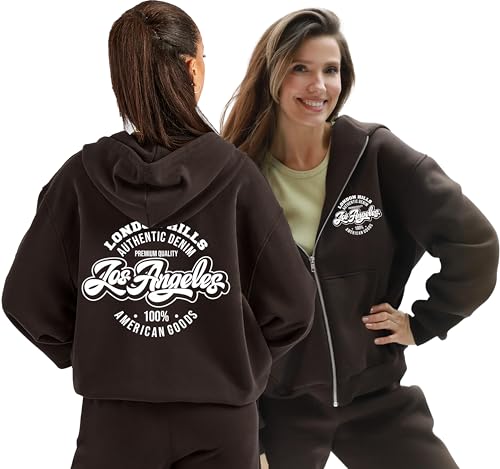 Image of London Hills Hoodies for Women Stylish Sweater for Woman with Zip Stylish Unisex Graphic Print Cotton Blend Fleece Hoodie Zipper Winter wear Hood Regular Fit, Long Sleeve