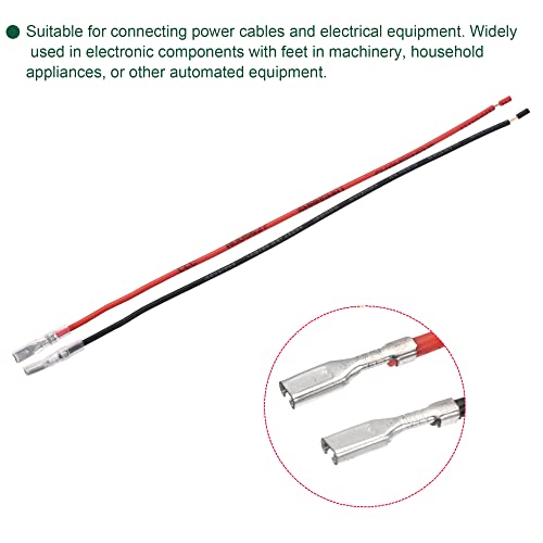 Terminal de crimpado de pala hembra de 2,8 mm con cable de 20 cm para interruptores, 25 unidades 4