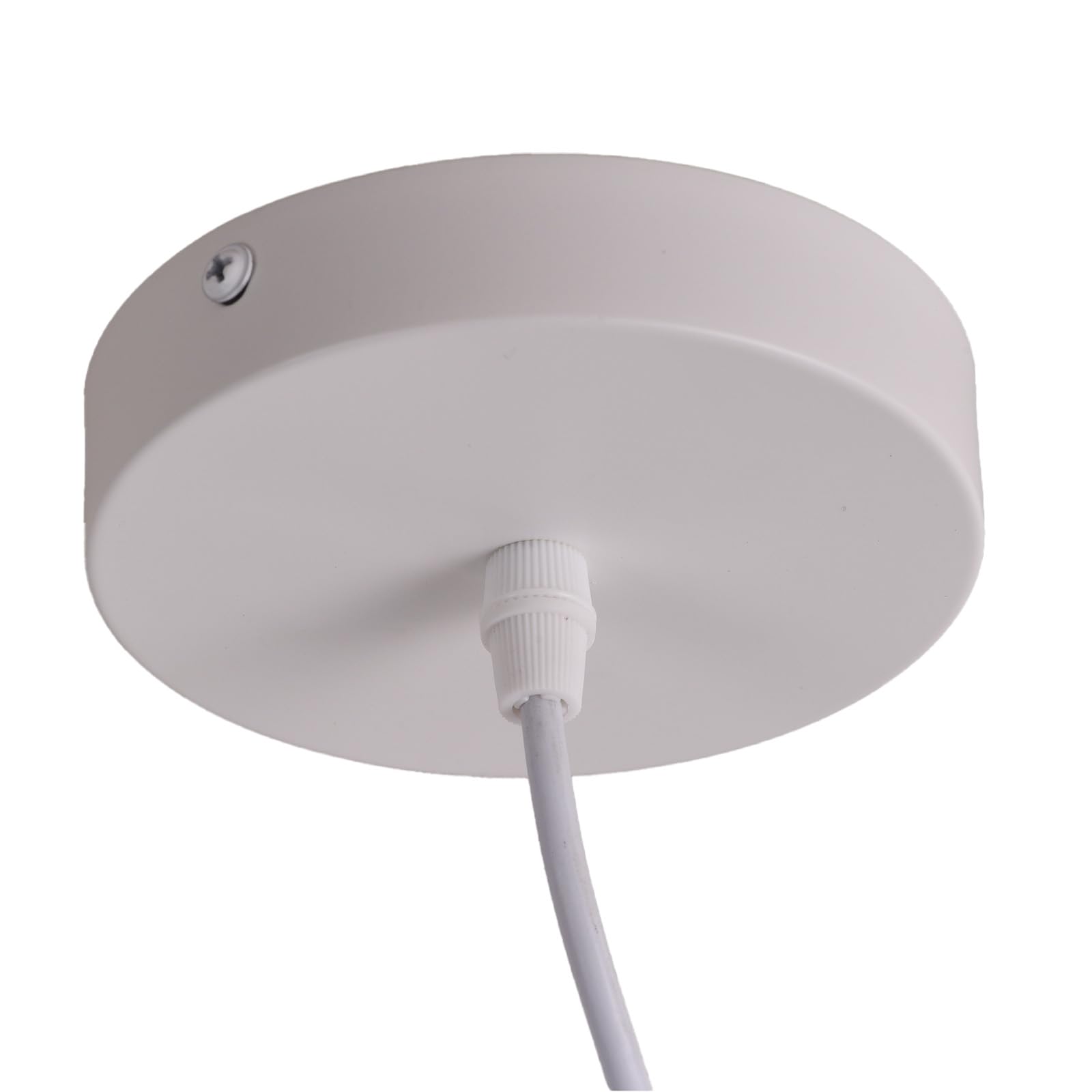 Alpinaluz Lámpara Colgante de Techo – Pantalla Textil Blanca con Detalle de Ratán Ø40 cm – Estilo Natural y Elegante – Casquillo E27 – Iluminación Decorativa para Salón, Dormitorio o Comedor
