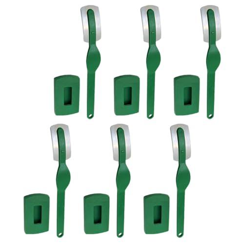Ciieeo Couteau à Pain Inoxydable Courbé 6 Pièces Vert Outil de Scarification de Pâte à Pain Ustensile de Cuisson pour Boulanger Pâtissier Usage Domestique