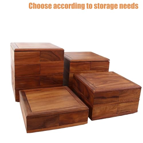 Solid Wood Rotating Organizer, Multi-Layer Desktop Storage Box z Luban Hinge do biżuterii i kosmetyków, oszczędzająca miejsce drewniana kostka do sypialni