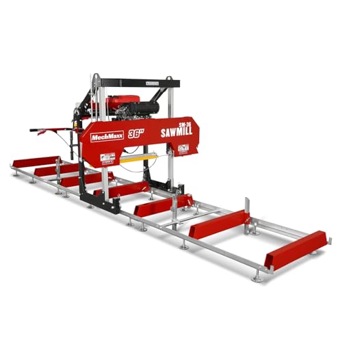 MechMaxx 36' MAX Portable Sawmill, ZONSEN 750cc 25HP V-Twin Engine, 36' Board Width, 20' Track Length, SM-36MAX