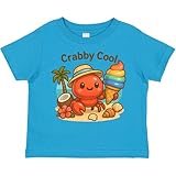 inktastic Crabby Cool Beach Vibes Toddler T-Shirt 4T Turquoise 481c4