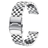 ADDIESDIVE Steel Watch Band for Automatic Watches, 5 Rows Stainless Steel Metal Replacement Strap, C