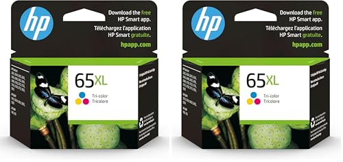 Image of HP 65XL Tri-Color High-Yield Ink Cartridge | Works with AMP 100,DeskJet 2600,3700; Envy 5000 | Eligible for Instant Ink-| N9K03AN,(Pack of 2)