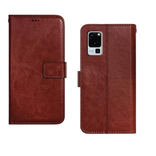 Image of amazon basics Lava Blaze 5G Flip Cover | Card Pockets Wallet & Stand | Flip Cover for Lava Blaze 5G (Brown)