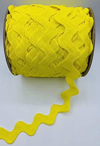 Image of 1-1 /2 inch Giant Jumbo RIC Rac (Bright Yellow, 5 Yards)