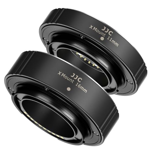 JJC Tubo de extensión Macro de Enfoque automático de 11 mm/16 mm para Fujifilm Fuji X Mount X S10 X Pro3 X Pro2 X A7 X A5 X T30 X T3 X T4 X T200 X T100 X H1 X E3
