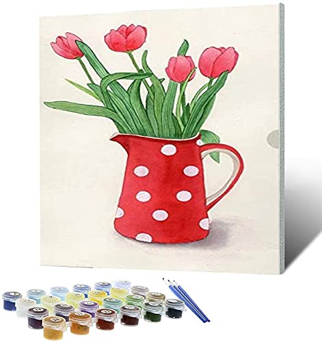 Emesk Framed Paint by Numbers Adult Kids Paint-by-Numbers Kits DIY Oil Paintworks Acrylic Easy Numbers Painting for Children Beginner on Canvas Night Gold Incense Flowers 12X16 inch Wooden Frame