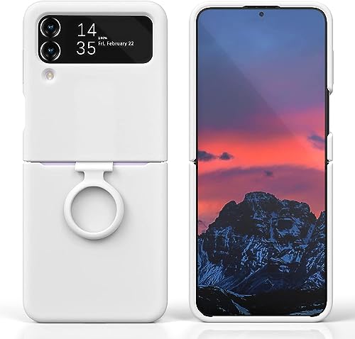 Image of MIDOS Back Cover Compatible with Samsung Z Flip 4 Silicone Case Full Protection Shock Proof Case for Samsung Galaxy Z Flip 4 (White)