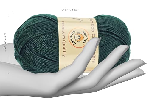 Image of 10-Pack of Yonkey Monkey 500 Grams Weight Yarn - 70% Rayon derived from Bamboo, 30% Cotton - Imported - Army Green 9059