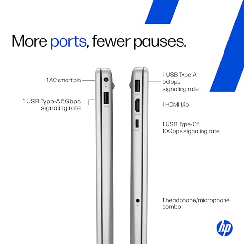Image of HP 14, Intel Core Ultra 5 125H (16GB DDR5, 512GB SSD), Micro-Edge, Anti-Glare, FHD, 14'' /35.6cm, Win11, M365* Office24, Silver, 1.4kg, ep1150TU, FHD Camera, Backlit Laptop