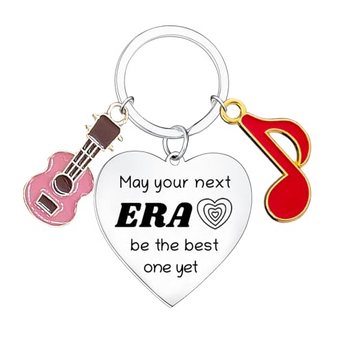 MADHAHEFU Regalos para amantes de la música, regalos geniales para los amantes de la música, regalos populares de cantante, espíritu, regalos para músicos, llavero de guitarra, plata, talla única
