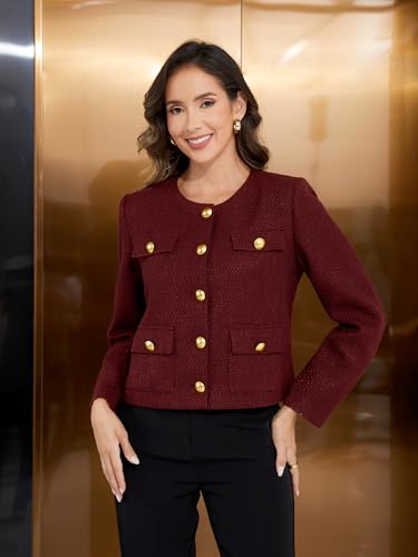 Image of M.Infisavo Cropped Tweed Blazers for Women