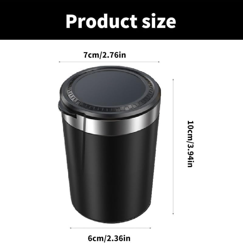 Car Ashtray for Jeep Grand Cherokee 2016-2021, Portable Smokeless Cigarette Holder with Blue LED Light Odor Proof Lid Detachable Auto Cup Holder Ash Tray