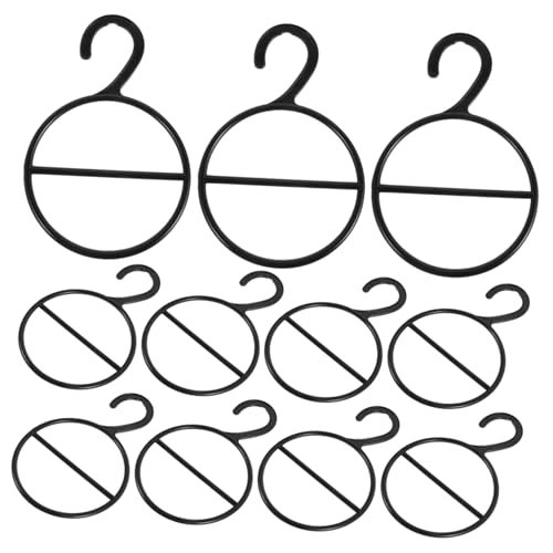 BAZEITFLOW 12 Piezas Unidades Colgador Multifuncional para Bufandas y Cinturones Organizador con Ranuras para Pañuelos y Corbatas Color Negro Diseño y Resistente para Optimizar Espacio