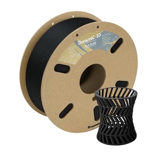 DURAMIC 3D PLA+ Filament 1.75mm 1Kg Black, PLA Plus Filament 1Kg Spool(2.2lbs) Tougher and Stronger, Dimensional Accuracy Probability +/- 0.02mm