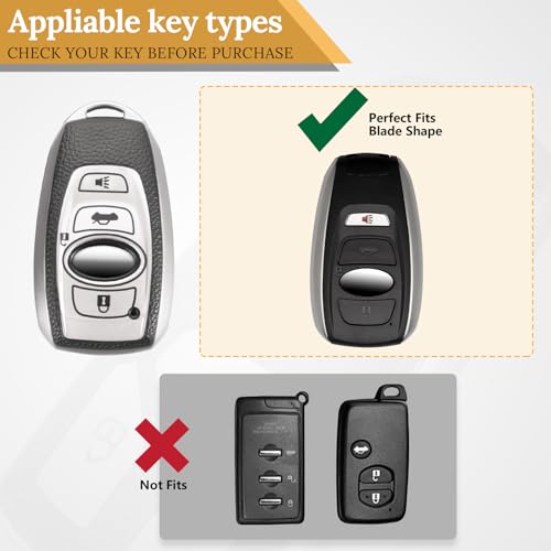 Image of Key Fob Cover for Subaru, Braided Loop Keychain Accessory, Silver | Wear-resistant TPU shell, short PU braided loop, daily splash, scratch and drop protection, normal signal use, easy setup