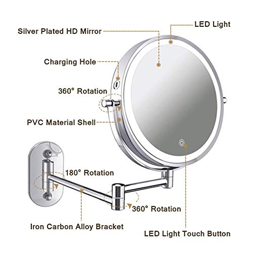 Miroir cosmétique mural rétractable pour simplifier votre routine beauté