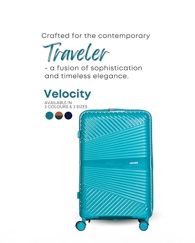 Image of CRUISE Velocity 20 Inch Travel Trolley Bags (Small) | Hard Shell Expandable Suitcases with 8 Spinner Wheels | Cabin and Check-in Lightweight Luggage Bag | TSA Lock | Adjustable Handle (Set of 1)