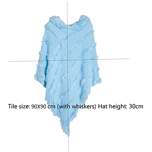 Women's Solid Color Shawl Wrap Poncho Ruana Cape Open Front Cardigan Shawls for Fall Winter2