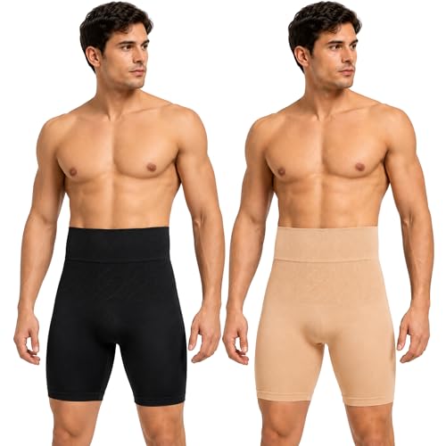 Image of Men's High Waist Tummy Control Shapewear Men's Compression Shapewear Trunk Comfortable Stretchy Body Shaper Tummy Tucker Breathable Support Underwear for Gym Office