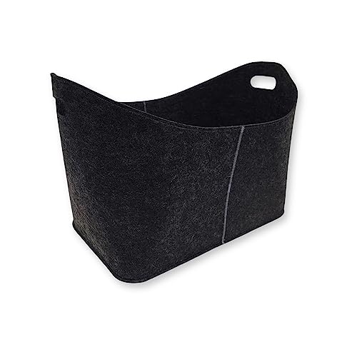 ToCi 2 cestas de fieltro, cesta flexible multiusos de tela de fieltro, ahorra espacio, plegable, para leña, periódicos, juguetes, botellas o libros, 53 x 32 x 40 cm, capacidad de carga de 20 kg