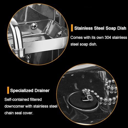 Wall-Mounted Stainless Steel Folding Sink With Cold Water Faucet - Space-Saving Durable Design For Rvs Outdoor Kitchens Camping Bathrooms - Easy Installation Versatile Use,3538 White 37*39*37.5Cm