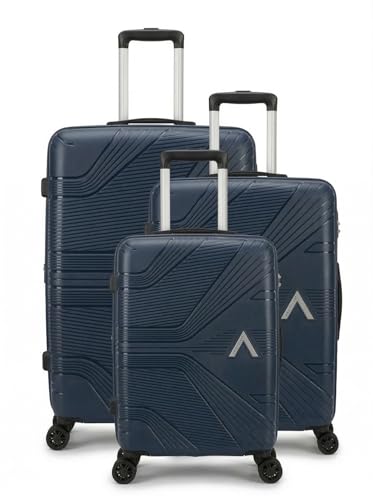 Image of VIP Aristocrat 55, 66 & 75 Cm Polyproplyene Hard-Sided 4 Wheels Spinner Luggage Set of 3 Trolley Bags for Travel with Combination Lock| 3 Years Warranty (Navy Blue)