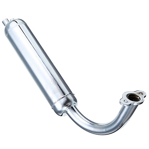 Exhaust Muffler For 2 Stroke 49cc 50cc 80cc Engine Kit Motorized Push Bike SIlve - Foto 3