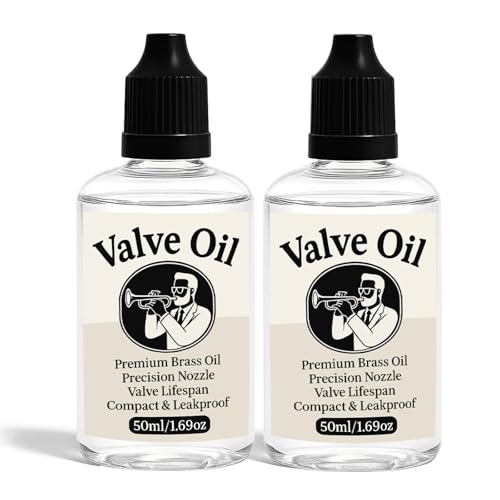 2Pcs Brass Valve Oil for Trumpet, Trombone, French Horn, Tuba, Euphonium, All Brass Instruments Accessories, Valve and Rotor Lubricant, Gift for Brass Players, Christmas, Birthday, 100cSt