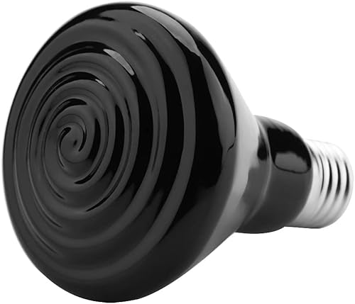 Miniatura 6 de Okuyonic Bombilla de calor para reptiles, emisor de cerámica de 100 W, lámpara de calor infrarrojo para acuario para pollo (negro, 50 W)