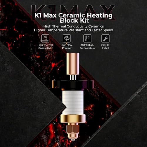 Image of 3 idea Imagine Create Print Ceramic Heating Block Hotend Kit,60W Fast Heating, High-Speed Printing,High Thermal Conductivity,High Temperature Resistance to 300C,Compatible with K1 /K1 Max