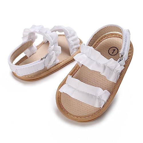 Baby Girls Sandals Non Slip Open Toe Shoes Ruffle Bowknot Outdoor First Walkers Toddler Girls Softy Shoes For Summer4
