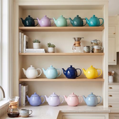 Image of Sweese Porcelain Teapot 27 oz with Infuser for Loose Leaf Tea, Bluish Grey
