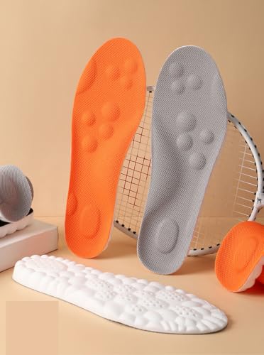 Image of 2 Pairs 4D Cloud Technology Insole - Super Soft Comfort Insoles, Soft Foot Protection Cloud Feeling Insole, U-Shape Memory Foam Insoles (Orange, Women: US 4-8.5)