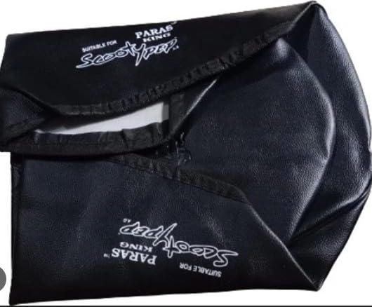 Image of Water Resistant Universal Fit Scooter Seat Cover | Durable Black Stretchable Protection Guard for Two Wheelers All Weather Dust and Sun Protection Skin (Black - 5)