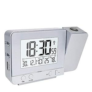 Queta Projektionswecker Digitaluhr Silber