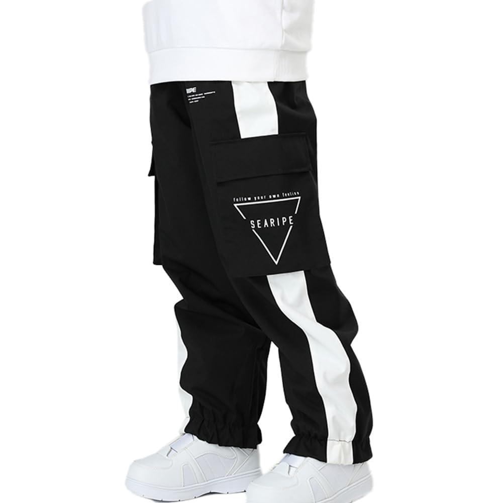 HOUZONIY Damen Skihose, Herren Wasserdicht Winddichte Softshellhose, Weite Passform Snowboardhose Geeignet für Outdoor-Sportarten