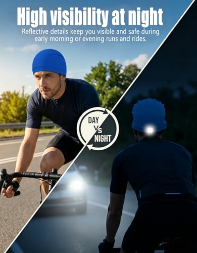 Image of Sweat Wicking Skull Caps Cooling Helmet Liner Hat Running Beanie Cycling Skullcap Sleeping Cap for Men Women
