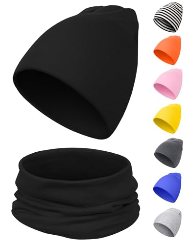 Kiiwah Kinder Beanie Mütze und Loop Schal Set, Weiche Baumwolle...