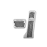 Non-Slip Aluminum alloy Pedal Cover For Mazda 2 3 6 CX-3 CX-5 CX-9 Automatic Motor No Drill Brake Gas Accelerator Accessories 2pcs (Silver)