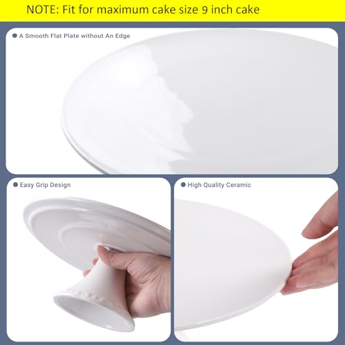 9 Inch White Porcelain Cake Stand, Round Dessert Stand, Display Cupcake Stand for Party, Weddings, Birthday, Baby Shower - Image 6